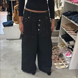 Gucci Black Wide-Leg Jeans